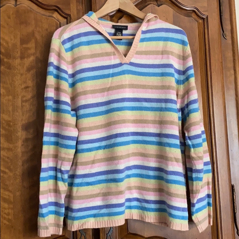 ❤️❤️LANE BRYANT Striped hooded sweater